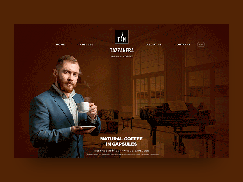 Tazzanera - coffe brand animation coffee design ui ux web