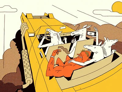 Helios car charriot fire fly god grek horse illustration sky speed stallion sun