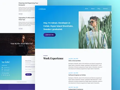Personal Resume Exploration best shot cv designer landing page personal resume site ui ux web