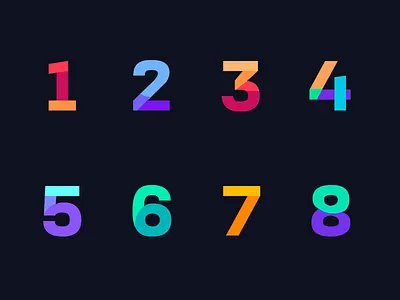 Numeric Letter 12345678 colorful letters numbers numeric