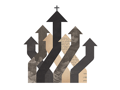 Sojourners Illustration church collage crisis editorial faith illustration refugee