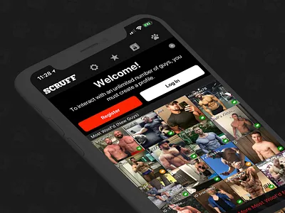 Scruff Dating App New User Welcome dating app ios iphone x jared christman product design scruff ui ui design user flow ux visual design