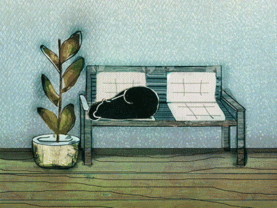 Always Awake ... ;) 2d animation ae after effects animated drawing animated gifs cat gif illustration loop