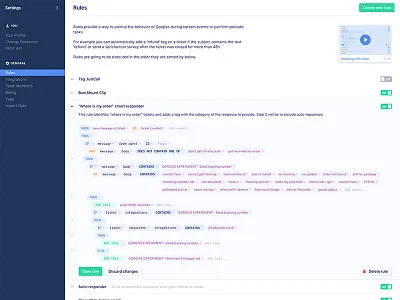 Helpdesk UI - client support automatisation ai design helpdesk rules