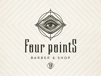Brand image for Four Points - Barber & Shop barber eye logo luxury mysterious mystic whimsical