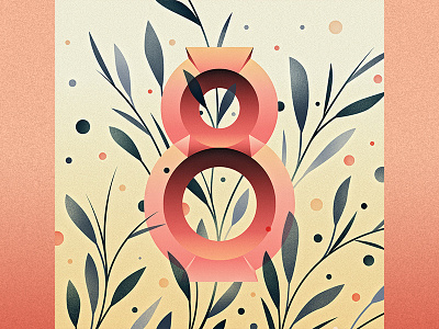 8 36 days of type 8 drop cap eight floral illustration lettering logotype number ornament type