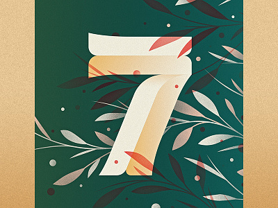 7 36 days of type 7 drop cap floral illustration lettering logotype number ornament seven type
