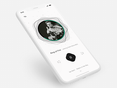 B&W Music Player app audio black clean minimal mobileui songs ui white