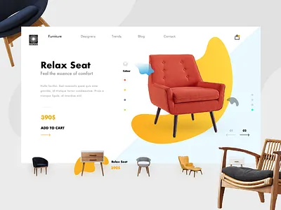 Furniture Ecommerce Shop - Product Card clean design eames ecommerce furniture marcinrumierz minimal shop store ui ux