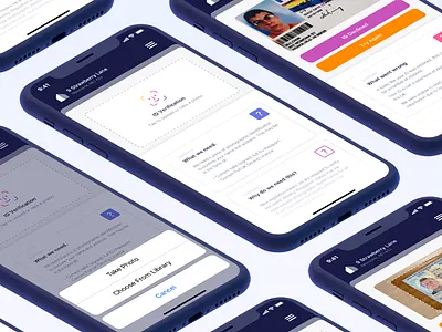 ID Verification Flow app design id id verification image upload ios ios design ios screenshot iphone onboarding screens onboarding ui ui upload user flow ux verification