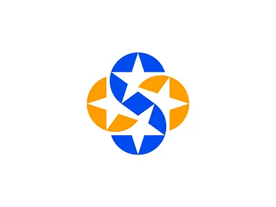 S — Stars logo // For SALE branding design geometry grid icon logo mark s sign spin star stars vector