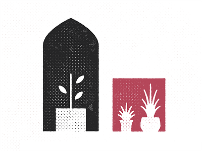 Plant Shrine arch gig poster grain grit halftone plants shrine