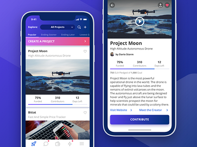 Elix App - Boost app blockchain crowdfunding cryptocurrency elix ethereum finance fintech projects ui ux