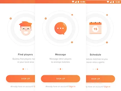 Onboarding illustrations android app calendar gradient illustration interface mobile onboarding orange person phone ui