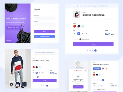 D. - UI Design fashion personal stylist shop store stylist ui design