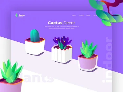 Cactus - Landing Page clean design illustration landing one page ui ux web