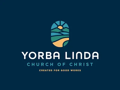 Yorba Linda Church of Christ california church church of christ icon logo minimal nature outline path stained glass