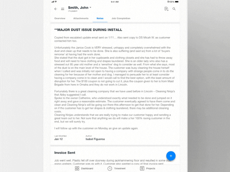 ProductionView™ - Notes attachment calendar clean comment minimal note notes project management ui user experience ux