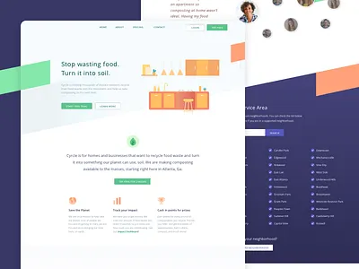 Cyrcle Landing Page clean composting cyrcle landing ui
