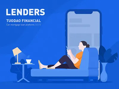 Car mortgage loan borrower finance financial illustration money phone