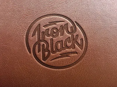 Iron Black logo design black design handlettering iron leather logo mockup