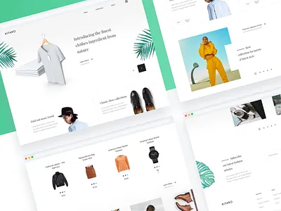 Kitaro Fashion eCommerce element fashion freelance green interface landingpage minimal modern template ui ux website