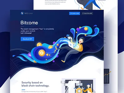 web-Bitcome blockchain blue hiwow illustration web