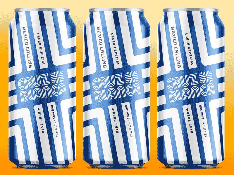 Mexico Calling - Cruz Blanca beer chicago cruz design gif graphic design label lager logo packaging