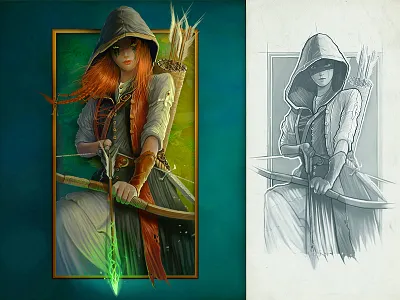 Fairy-archeress archeress art character concept fairy game girl illustration magic rude slot symbol