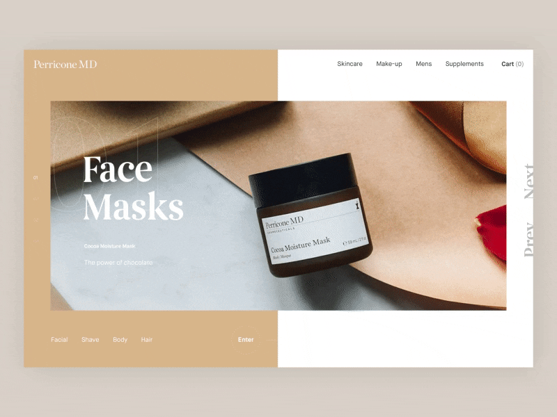 Minimal Skincare Slider Transition animation clean interaction landing page minimal product shop skincare web web design website