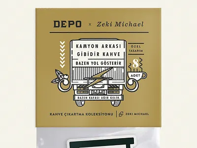 Coffee Sticker Pack Cover branding coffee concept design gold icon illustration label layout packaging sticker vintage