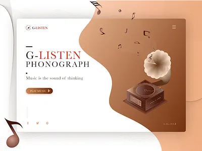 Classical Phonograph. brown classical delicate listen music player record machine web design 应用程序 应用程序设计 用户界面 空间