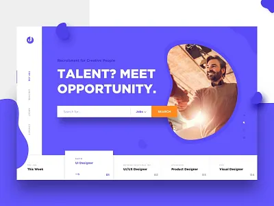 Job Board color creative grid header home job landing page minimal parallax ui ux web