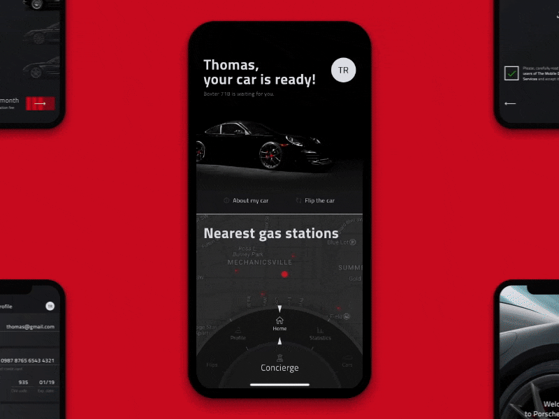 Porsche Passport | Menu Interaction animation app mobile porsche ui ux