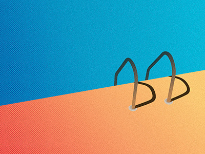 in the summers of this rosy future, gradient halftone heat hot minimal minimalism pool summer summertime swim swimming vector
