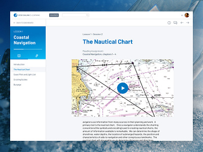 Sailing online learning platform course e learning education learning lesson navigation platform sailing side nav ui ux