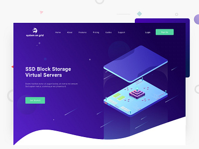 ssd block storage illustration interface design isometric ssd storage ui uiux user interface ux website