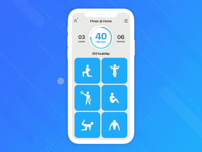Fitness at Home animation dashboard exercise fitness health home track