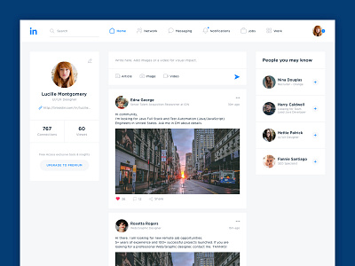 Linkedin Main business concept design interface linkedin network redesign social ui web