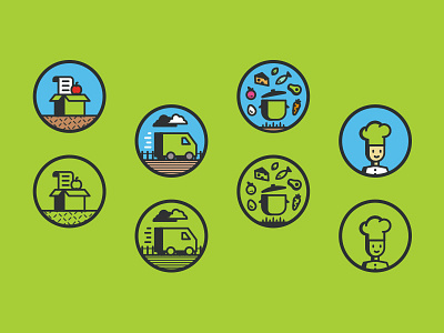 PREPD Box Icons brand cook food fork health icon icons ingredients leaf logo natural truck