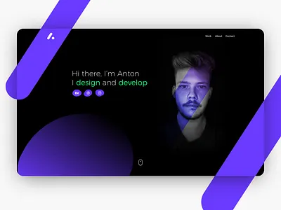 WIP Personal Portfolio black gradient green landing personal portfolio purple ui website
