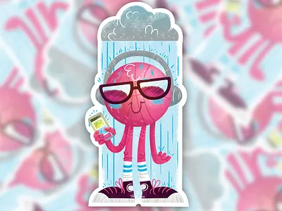 Seattle Dribbble Meetup basketball cartoon dribbble illustration rain seattle