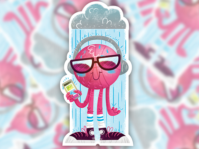 Seattle Dribbble Meetup basketball cartoon dribbble illustration rain seattle