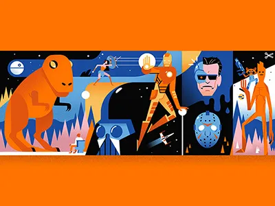 Movieclips Facebook Banner banner darth vader groom iron man jurassic park movies mural rocket raccoon star wars wonder woman