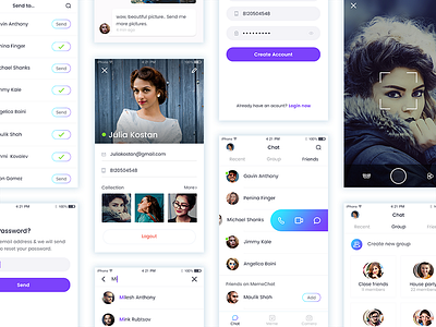 Chatting App camera chat app forgot password group chat login search send user list user profile