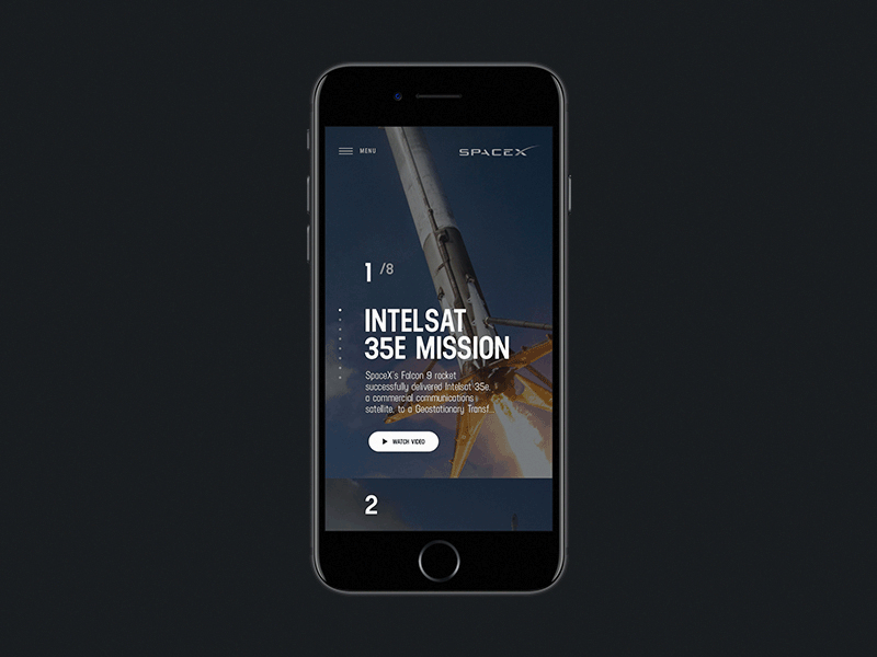 SpaceX clean clear desktop grid mob mobile rockets spacex ui ux web