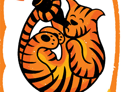 Tiger Drinking Beer beer cat cute drinking grid jungle rough screen stripes texture tiger