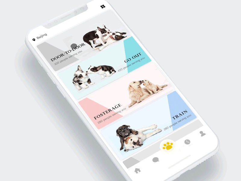 Selection of service staff app fresh pet simple typesetting ue ui