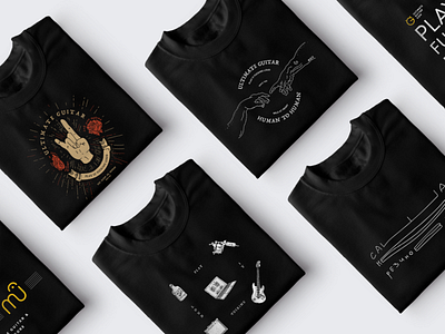Rock-n-Roll prints black brand fashion design guitar human identity illustration rock rock n roll rose t shirt