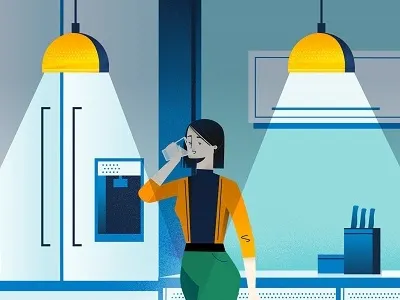 Vattenfall ad animation character animation commercial design explainer video explanatory video flat design illustration light sweden woman